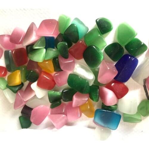Drop shipping100g Cat Eye Colorful Stone Candy Color Quartz Gravel Mineral Polished Healing Ornament Natural Stones and crystals
