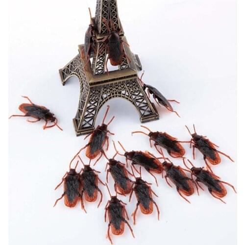 50PCS Halloween Funny Toys Plastic Cockroach Housefly Centipede Scorpions Gags Practical Jokes Toy Gadgets Rubber Bugs
