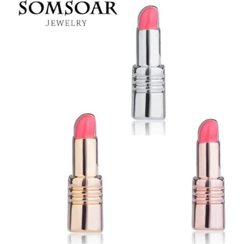 Somsoar Jewelry Lipstick Charms DIY fit Leather wrappable Mesh Stainless steel Bracelet 10pcs/lot