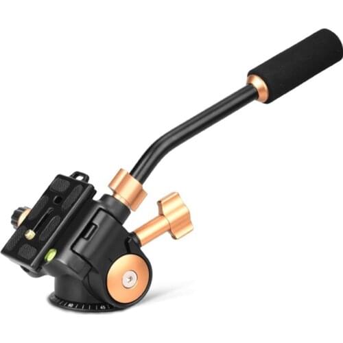 SOONPH Q08S Aluminum 3-Way Fluid Head Rocker Arm Video Tripod Ball Head for Sony Canon Nikon Fujifilm DSLR Camera Tripod Monopod