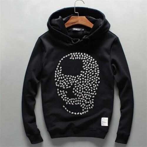 High-quality Rhinestone Hoodie In Autumn And Winter 2021 Mens Fashion Casual Joker Comfortable Simple Bodybuilding Sweatshirt