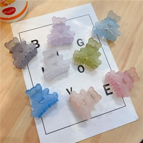 1PC New Korean Kawaii Bear Hair Clip Claw Clamp for Women Girls Kids Hairpin Crab Headband Hair Washface Accessories Headwear