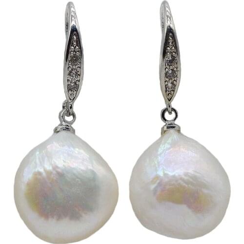 Pearl drop earrings, unique white baroque pearls, natural shape, sterling silver, womens pearl earrings