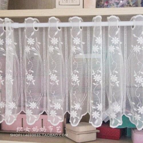 1pc Small coffee curtain for kitchen half window valance curtain rustic kitchen curtains styles cafe short panel curtain