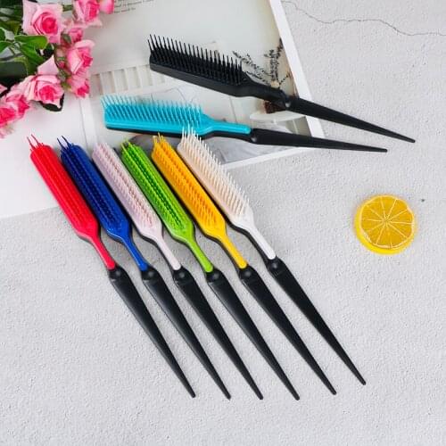 1 PC Professional Hairdressing Dense Comb Hair Multicolor Dye Comb Fashion Design Salon Anti-static Combs Random