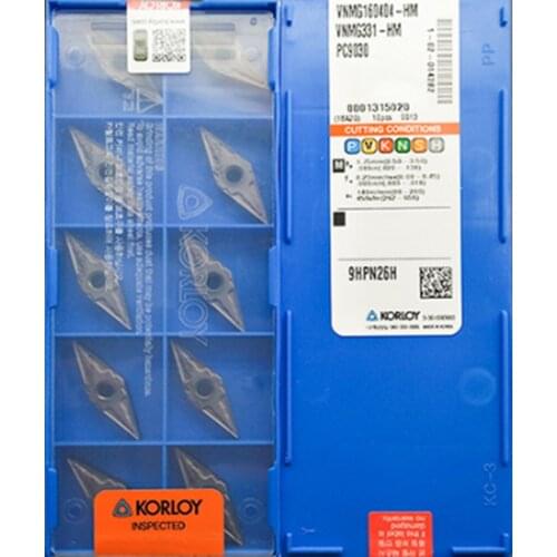 100% original VNMG160404-HM VNMG160408-HM PC9030 50pcs KORLOY Carbide insert Processing: stainless steel