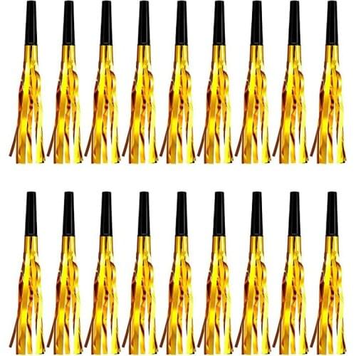 18Pcs Glitter Noise Maker Party Blowers Party Horns Musical Blowouts Whistle Party Noisemakers For Kids Birthday Baby Shower Hen