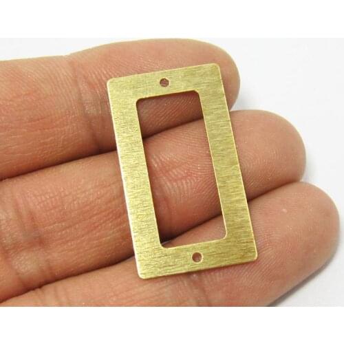 Brass charm connector Textured 32x18mm Raw brass earrings findings geometric -20pcs R714