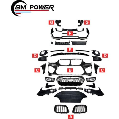 2021 NEW style X4 series G02 body kit to X4M style full set with front bumper grille over fender rear bumper rear wing car kits