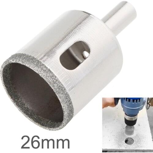 26mm Drill Bits Diamond Coated Core Hole Saw Drill Bit Kit Tools Glass Drill Hole Opener Suitable for Tiles Glass Ceramic