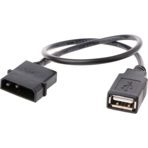 30cm PC Internal 5V 2-Pin IDE Molex To USB 2.0 Type A Female Power Adapter Cable U4LD