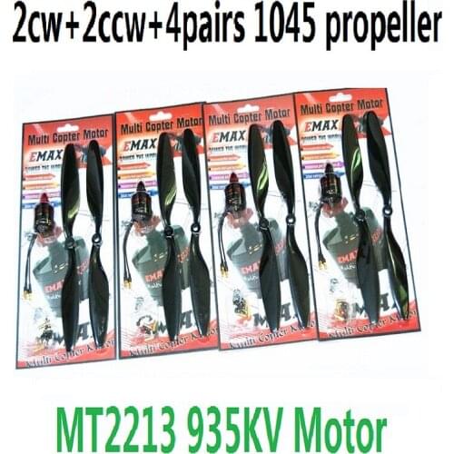 4pcs EMAX 2212 MT2213 935KV Brushless Motor 2cw+2ccw for F450 F550 X525 Multicopter Quadcopter 1045 Propellers Wholesale