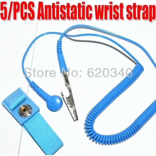 5pcs new Anti Static Antistatic ESD Adjustable Wrist Strap Band Grounding Wristband,freeshipping