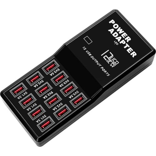 60W 12 Port Fast Charging Phone Tablet Computer USB Charger Station Adapter for Mobile Phone Tablet Charging Station