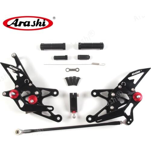 Arashi For YAMAHA YZF R1 2007 2008 07-08 CNC Adjustable Footrest Foot Pegs Rider Rear Sets Rearset Footrest Foot Rest Aluminum