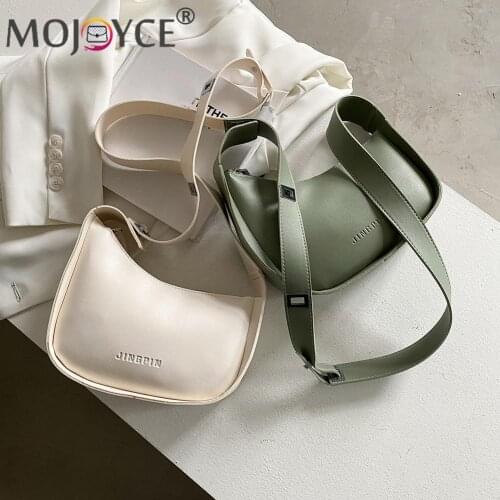 Asymmetric Designed Baguette Bags Small PU Leather Shoulder Bags for Women Designed Handbag Female Travel Totes