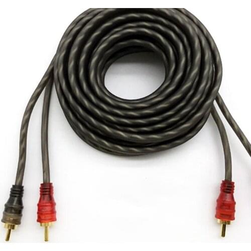 Car Audio Car Amplifier Subwoofer Double Lotus Audio Connection Wire 5 Meters Pure Copper Audio Signal RCA Cable