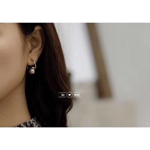 Free Shipping New Jewelry Full Double Star Models Imitation Pearl Ball Earrings After Hanging Wedding Accessories