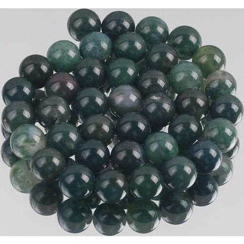 Natural Round Seaweed Agates Stone Beads Smooth Loose Spacer Beads For Jewelry Making DIY Bracelet Necklace 15'' 4/6/8/10/12mm