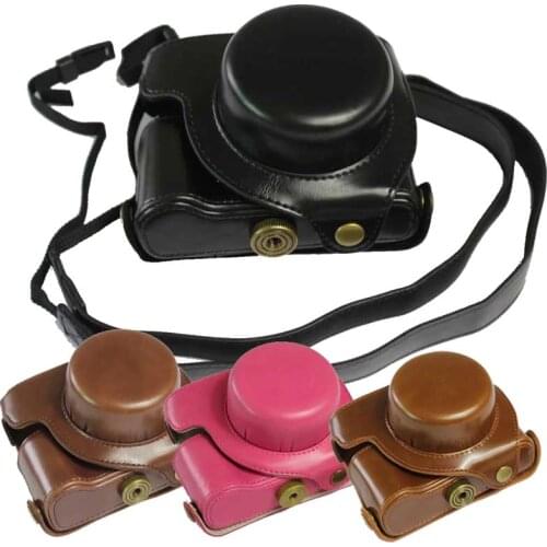 PU Leather Camera Bag Case For Panasonic LUMIX LX100II LX100 II LX100M2 LX100 M2 LX100 MarkII Protective Cover With strap