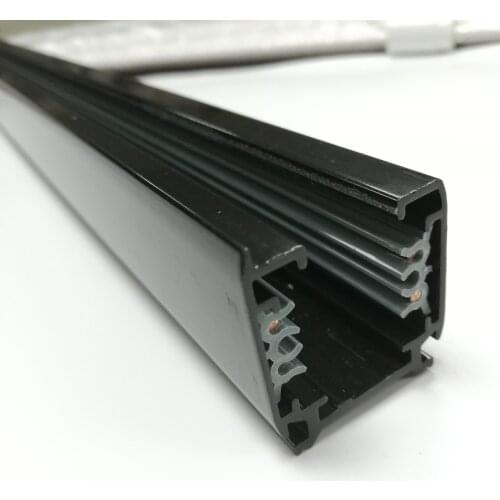 Free Shipping 4 wires 3 circuit LED track light rail 1m 1.5m 2m available white and black aluminum housing 3 years warranty