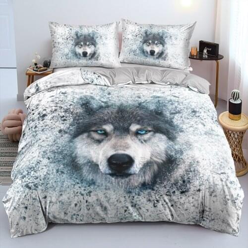 Duvet Cover Sets Animal Wolves King,Queen,Full Digital Printing Comforter Covers 3pcs Bed Linen Bedding Set Color 265x230cm Size