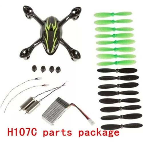 Hubsan X4 H107C four axis aircraft black green kit motor chassis battery LED lamp foot fan and other accessories