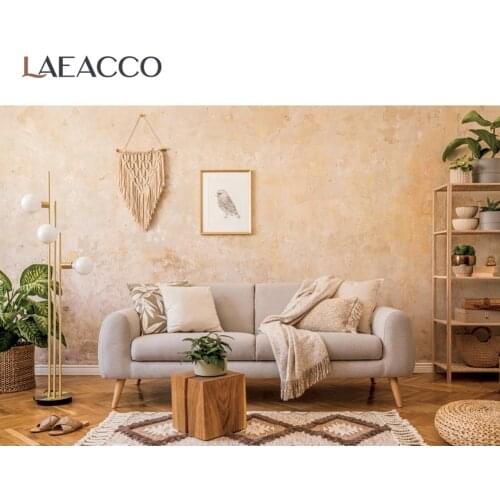 Laeacco Pink Cozy Warm Decor Living Room Wall Sofa Floor Carpet Interior Photographic Background Photo Backdrop Photo Studio