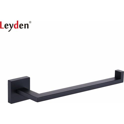 Leyden High Quality Classic SUS 304 Stainless Steel Matte Black Finish Towel Ring Bath Towel Holder For Bathroom Accessory