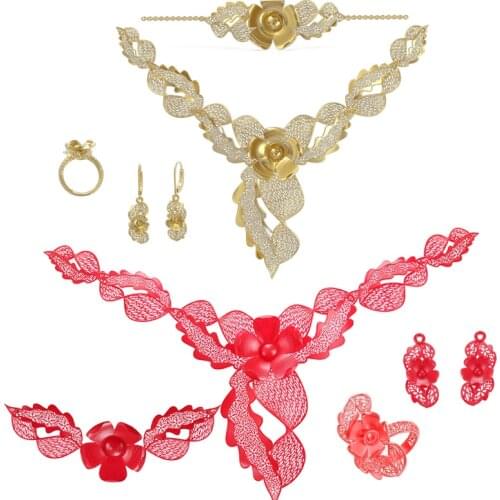 Castable Resin Jewelry Set 3D Hollow Design Wedding Jewellery Mould for Casting Printed by UV Resin
