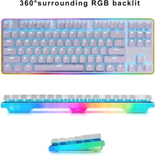 TKL RGB Tenkeyless Mechanical Gaming Keyboard USB Passthrough & Media Controls Linear & Quiet Pro