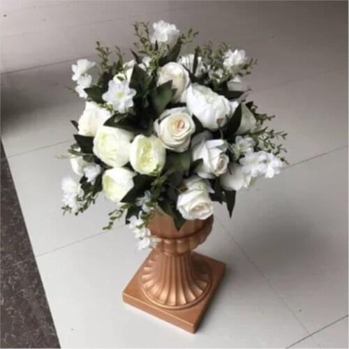 2018 New pure white colorful artificial silk hydrangea rose road lead flowers wedding decorative centerpiece flowers 4pcs/lot
