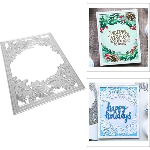 2020 New Christmas Rectangle Frame Metal Cutting Dies For Mould Cut Making Wreath Background Album Card Scrapbooking No Stamps