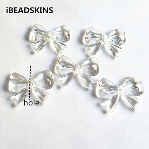 New arrival! 46x36mm 60pcs/lot clear Acrylic bows shape Beads for Jewelry DIY (Design as shown)