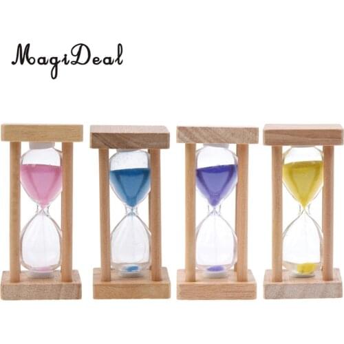 MagiDeal 5 Minutes Wooden Square Frame Hourglass Birthday-Gift Sandglass Sand Timer Clock Home Cafe Room Decor