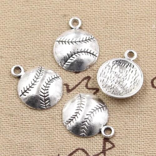 15pcs Charms Baseball 15x15mm Antique Making Pendant fit,Vintage Tibetan Bronze Silver color,DIY Handmade Jewelry