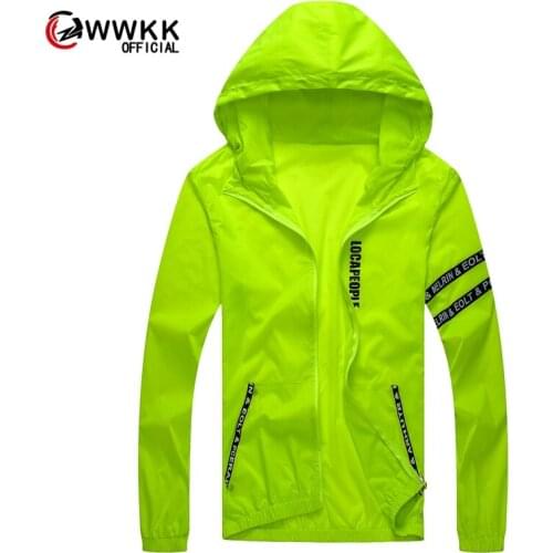 WWKK 2020 Men Hot Sun Protection Clothing Outdoor Skin Clothing Breathable Quick-Drying Anti-UV Charge Jacket Summer