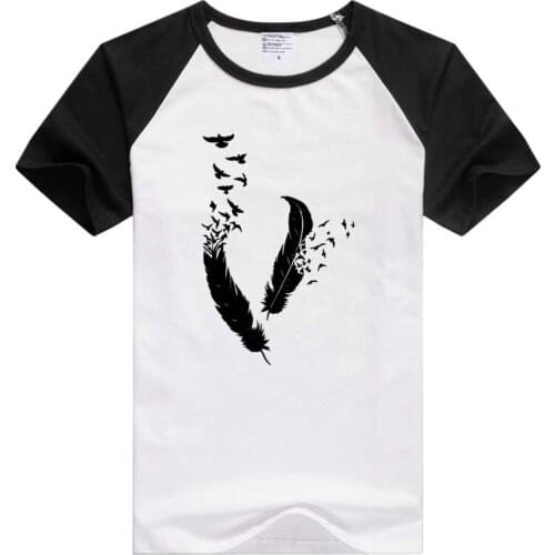 Feather Made Of Birds Art short sleeve casual Men Women T-shirt Comfortable Tshirt Cool Print Tops Fashion Tees GA894