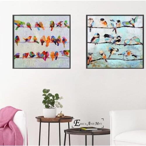 Birds On A Wire Modern Nodic Posters and Prints Wall Art Decorative Picture Canvas Painting For Living Room Home Decor Unframed