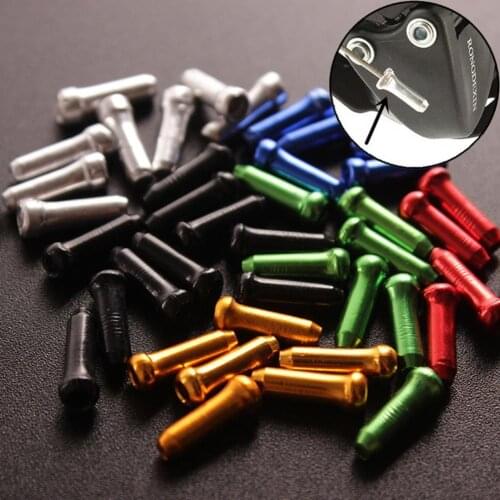 200Pcs Shift Cable Caps Colorful Wear-resistant Aluminum Alloy Bike Wire Core Wire End Caps Mini Bicycle Shift Brake Cable Tips