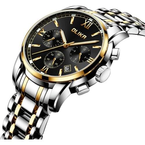 Luxury Watch Olilka New Product Mens Watch Solid Steel Belt Luminous Waterproof Multi-function Fashion Mens Watch Wholesale