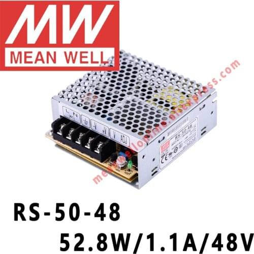 RS-50-48 Mean Well 52.8W/1.1A/48V DC Single Output Switching Power Supply meanwell online store