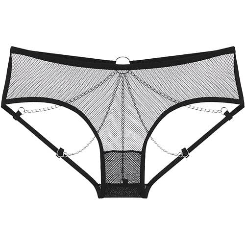 Womens sexy lingerie thong female panties hollow temptation metal chain erotic underwear briefs sexual wear slutty G-string