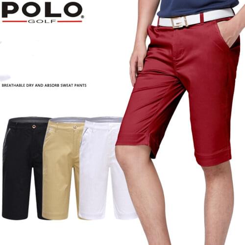2020 New summer golf clothes mens Solid golf shorts Golf sportswear cotton breathable Knee length sports shorts size 30-38