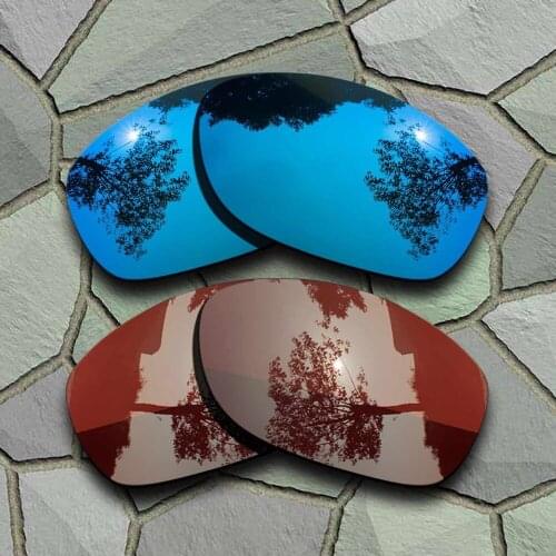 Sky Blue&Bronze Brown Sunglasses Polarized Replacement Lenses for Oakley Pit Bull