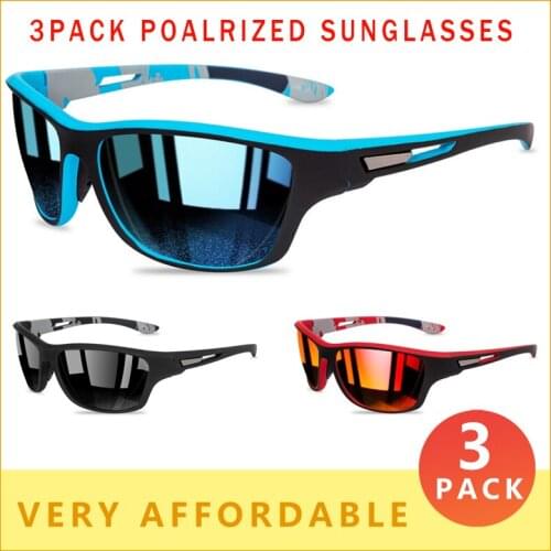 3 PACK Lightweight Polarized Sunglasses Men Women New Fashion Design Outdoor Travel Fishing Sun Glasses UV Protection Goggles CE