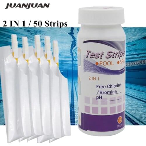 2 in 1 Swimming Pool Spa Water Test Strips Alkaline Acid Free Chlorine Bromine PH paper tester Pool Cleaner Accessories 20%off