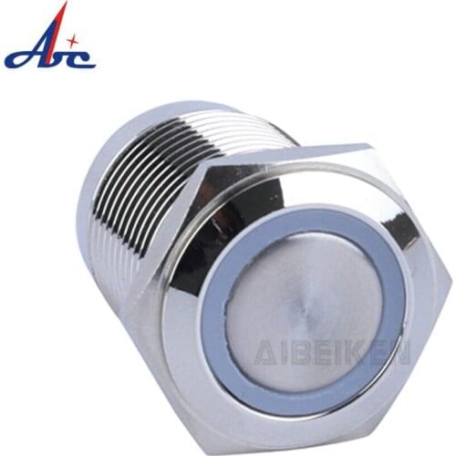 ON OFF momentary Switch 12V ring led waterproof 1NO Short 16mm push button
