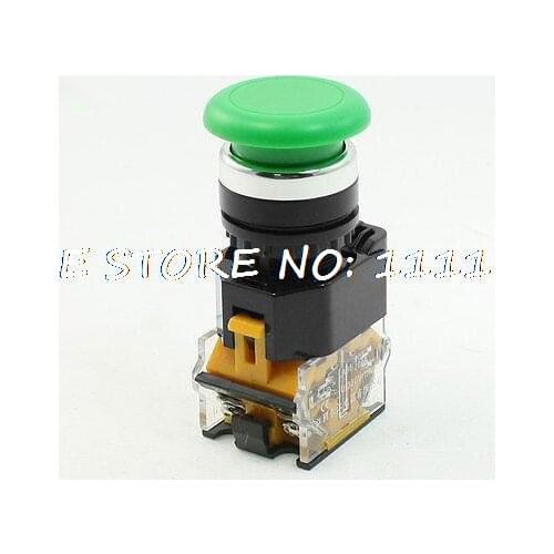 Green Sign Ignition Mushroom Momentary Spring Return Push Button Switch LA38-11M
