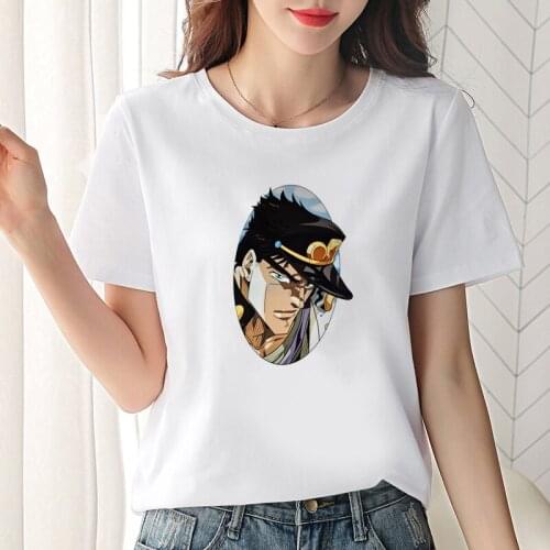 Vintage Jojos Bizarre Adventure Japan Anime Tee Cool Jotaro Graphic Womens Tshirt Caesar Zeppeli Printed Casual Cotton Tops Tee